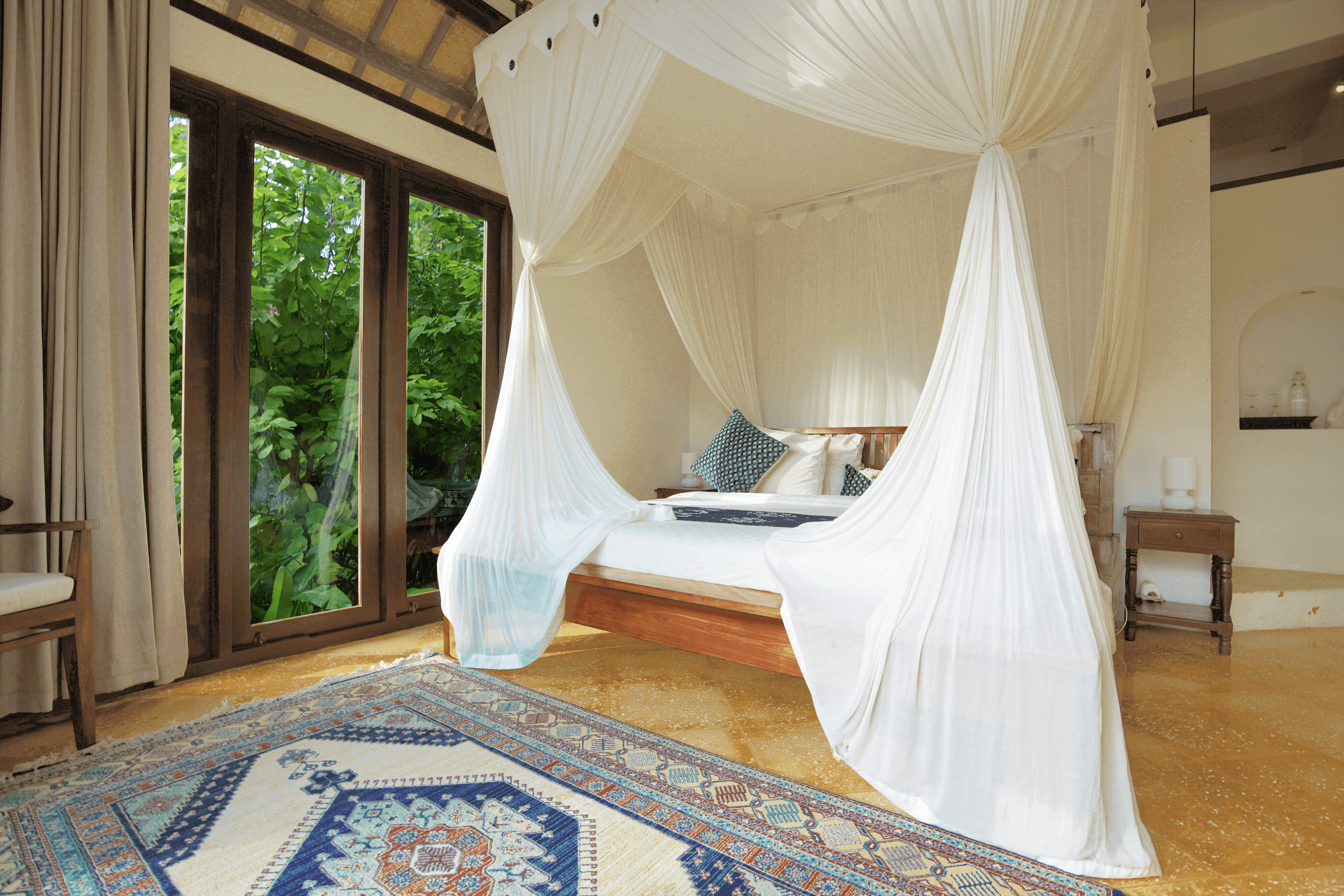 Peaceful bedroom view